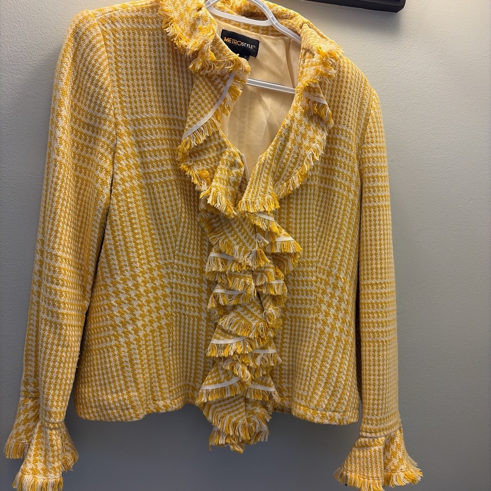 Metrostyle Yellow Ruffled Blouse